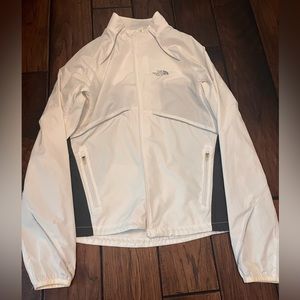 White North Face rain coat.